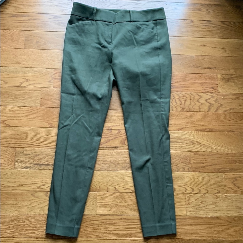 LOFT ARMY GREEN MARISSA SKINNY WORK PANTS